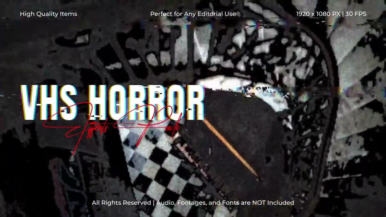 VHS Horror Glitch Effects Pack - Elements | After Effect Template