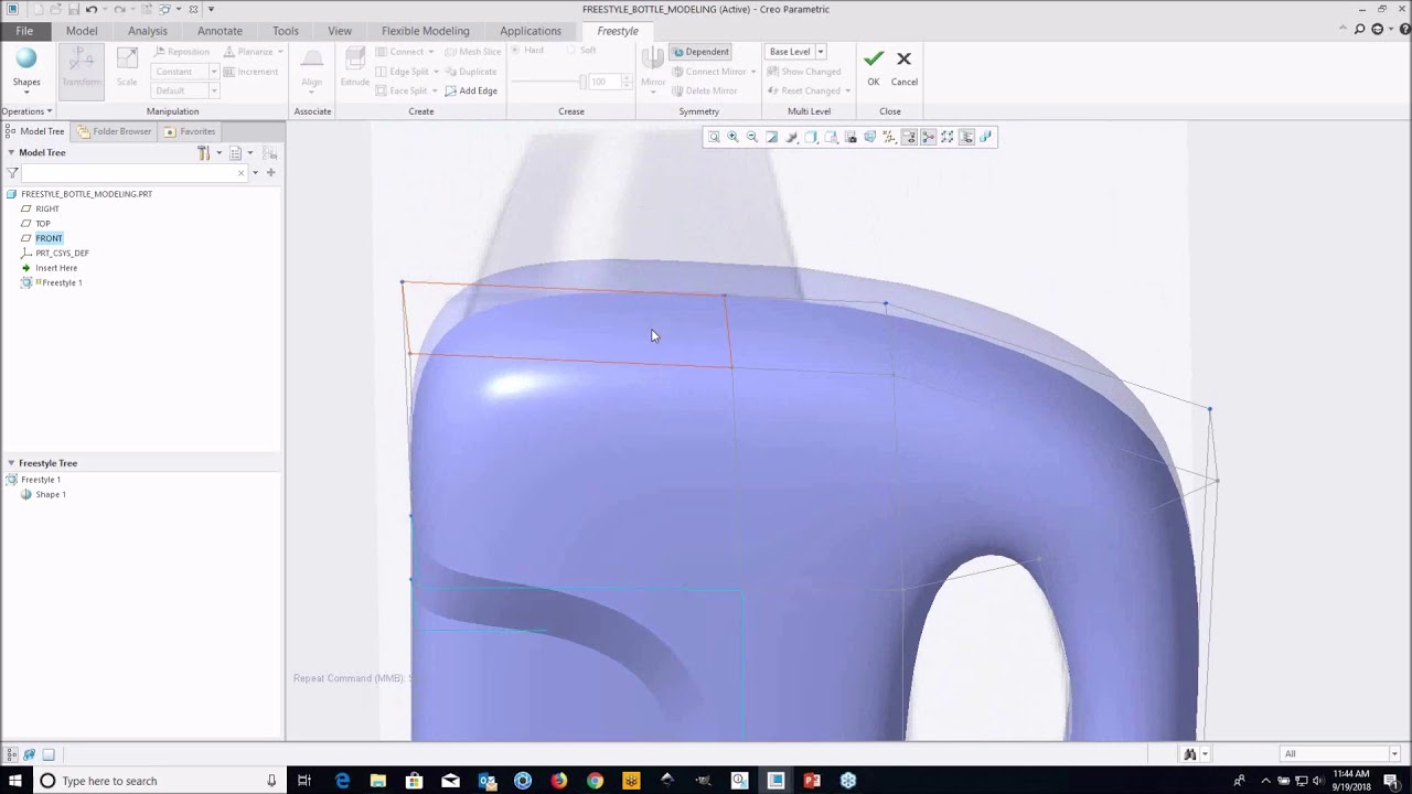 Freeform Surfacing in Creo 5.0