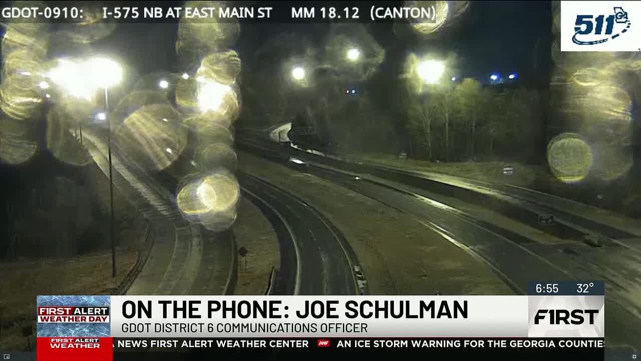 Georgia Department of Transportation updates worsening road conditions from ice storm