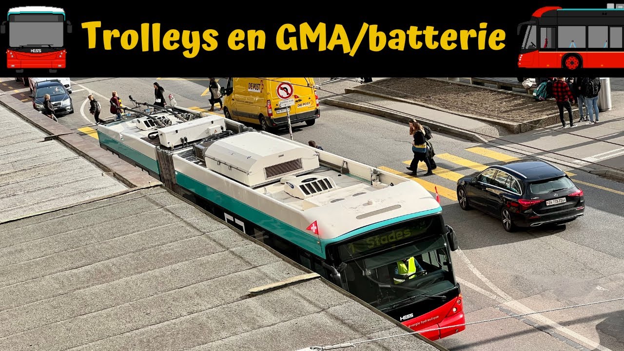 🚎 Carnaval de Bienne : Les trolleys des TPB en GMA/batterie à la place de la Gare