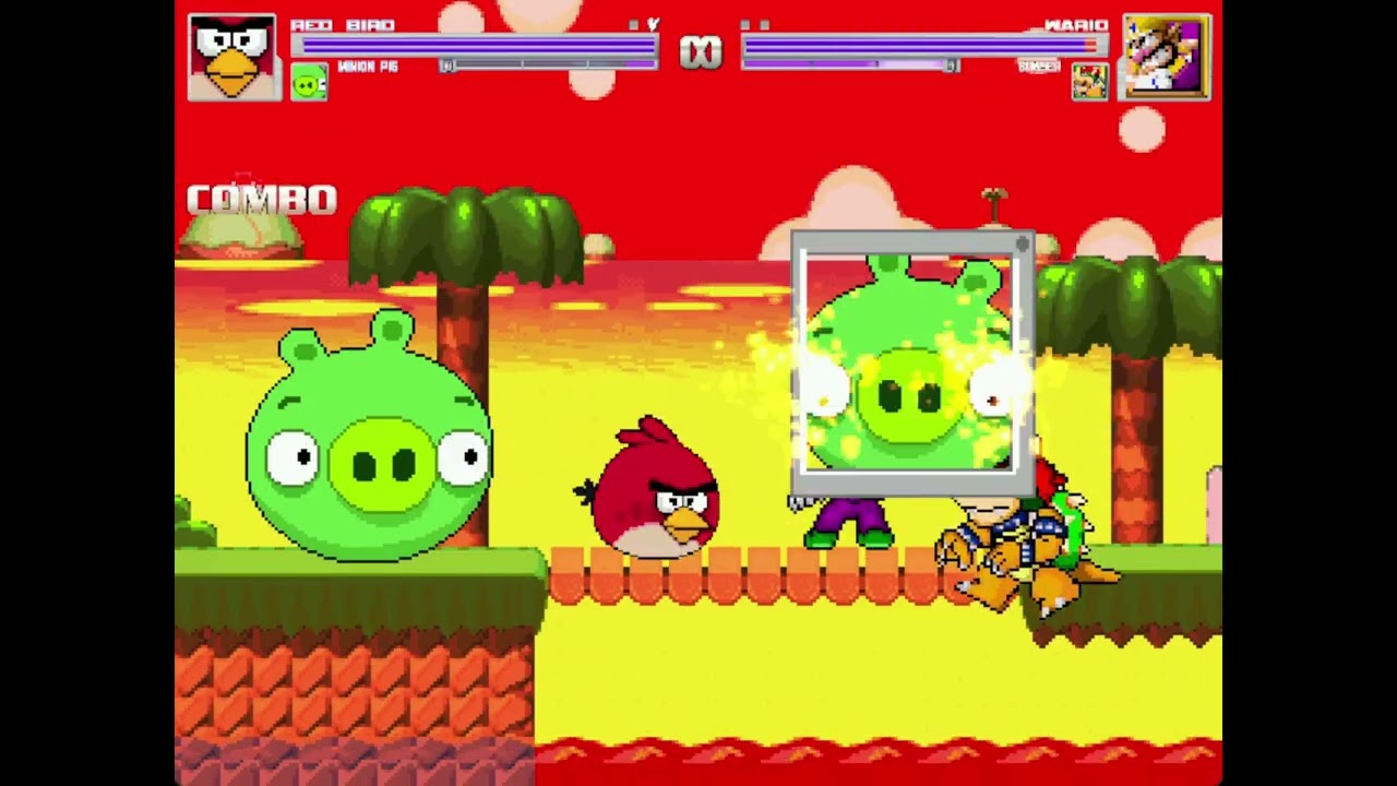 MUGEN Request: Red Bird and Minion Pig VS Pocket Wario and Pocket Bowser