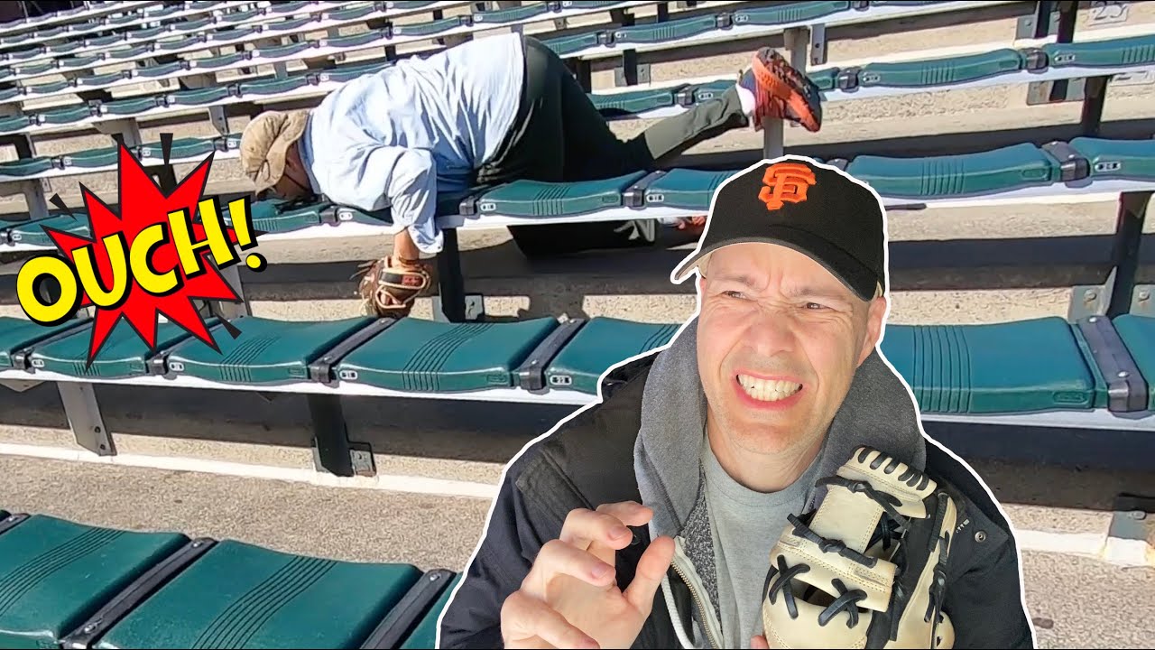 THAT HAD TO HURT! Face-planting in the bleachers at Oracle Park