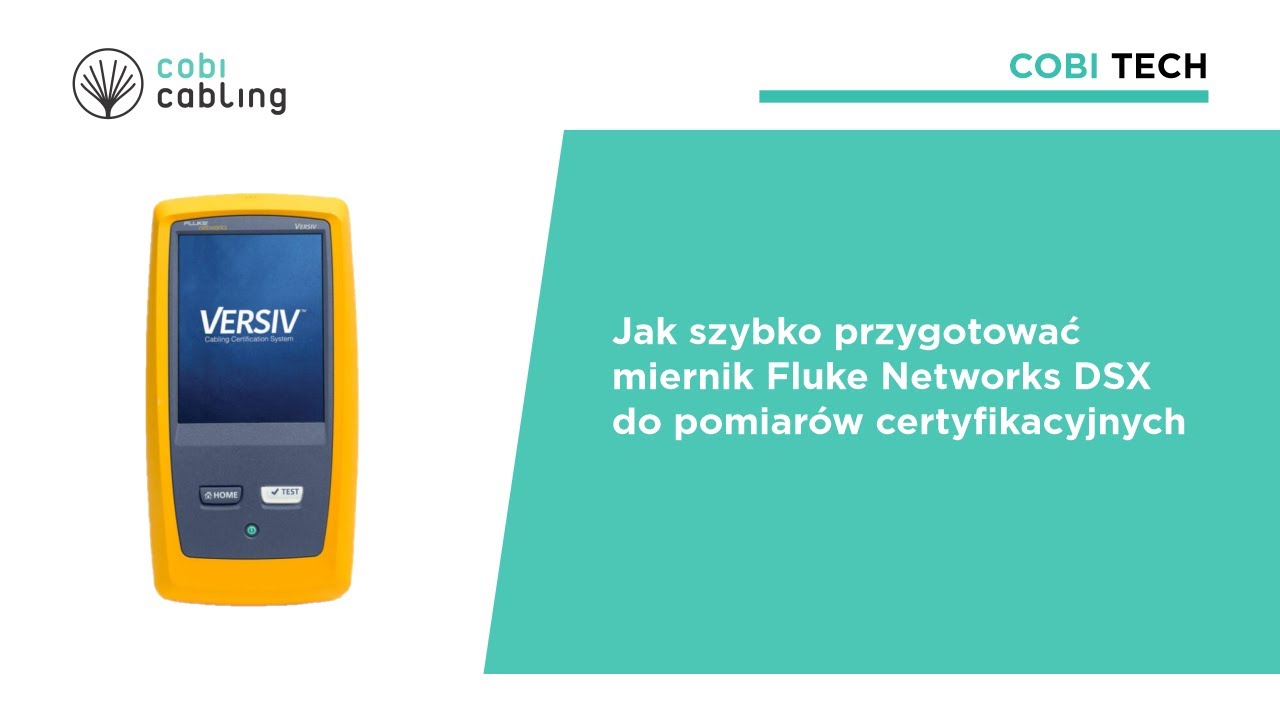 CobiTech Network Testing Tutorial | #1 | How to Prepare Fluke DSX for Certification Testing
