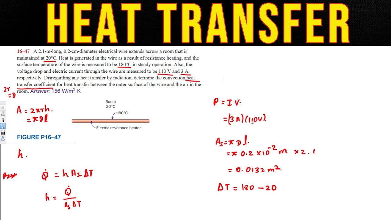 Determine the convection heat transfer coefficient - Heat Transfer