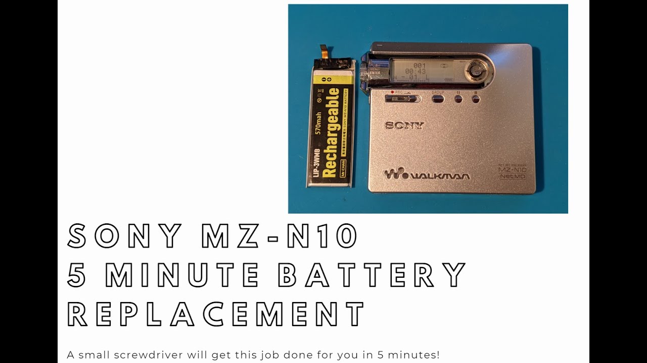 Sony MZ-N10 MiniDisc Recorder Replace the internal battery with a new one in 5 minutes no soldering!