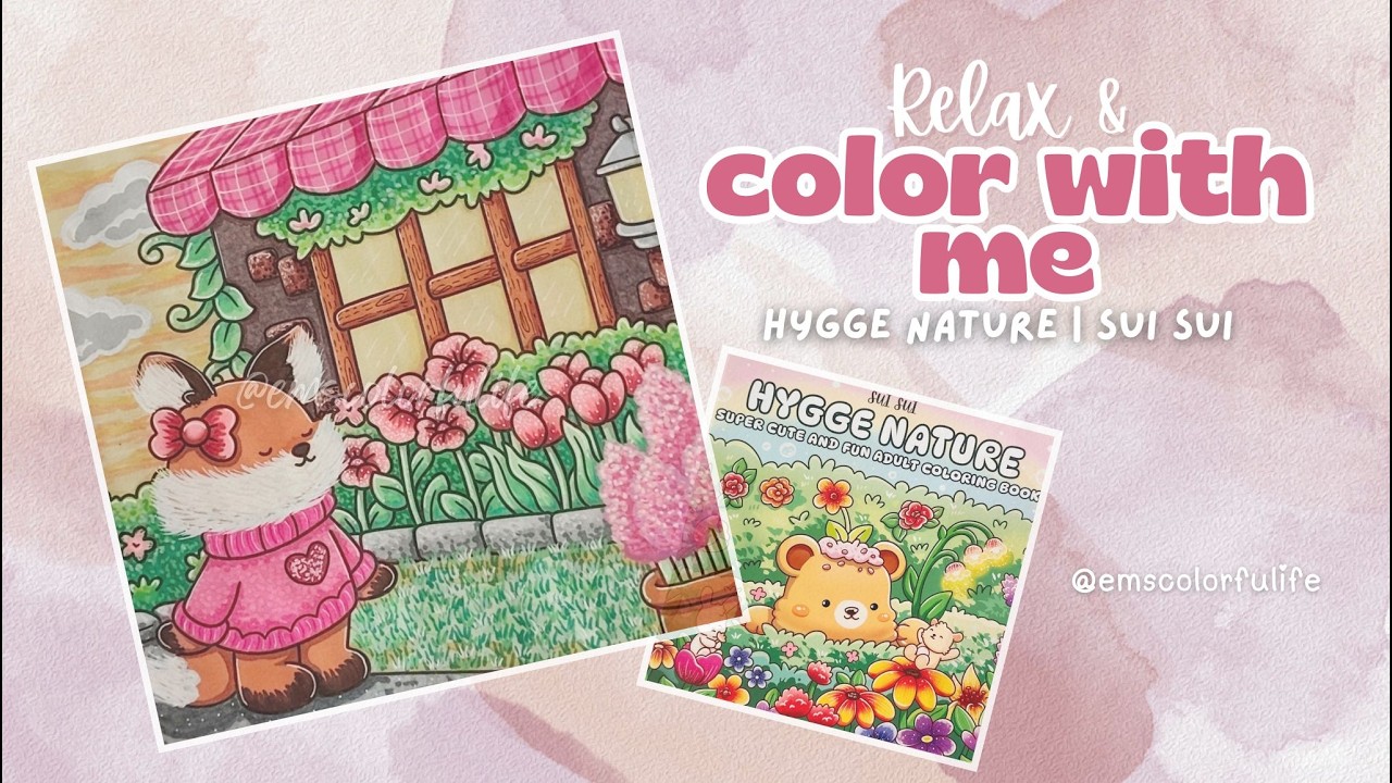 Relax & Color with Me using Alcohol Markers & Acrylic Markers | Hygge Nature | Sui Sui