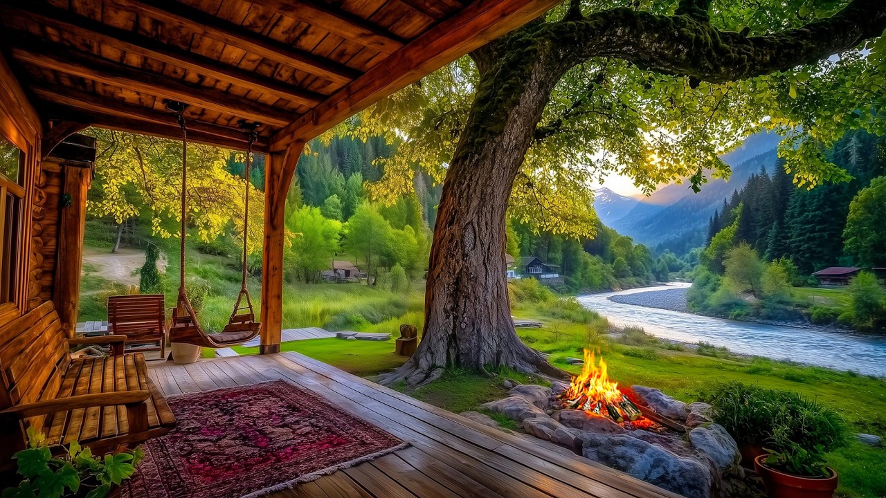 Spring Feels Peaceful Here 🌸 Lakeside Cabin, Birds Singing & Gentle Nature Sounds