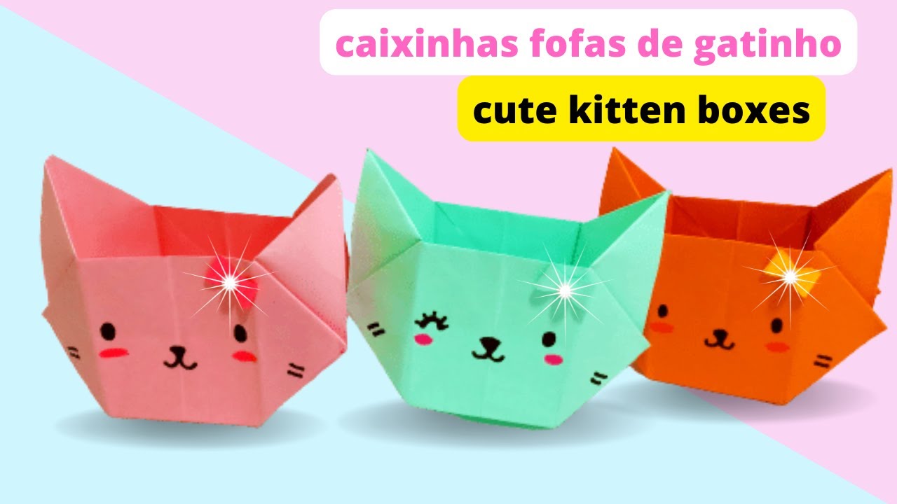 Comedouro de origami gatinho  |origami caixa |Origami box |origamis de papel