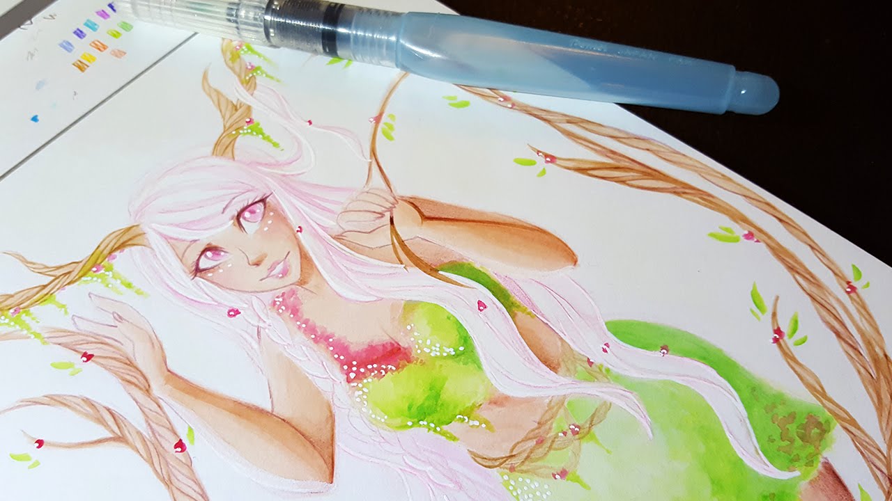 Elemental Ladies Series: Earth (#3) - Watercolor Speedpaint ♡ iiKiui