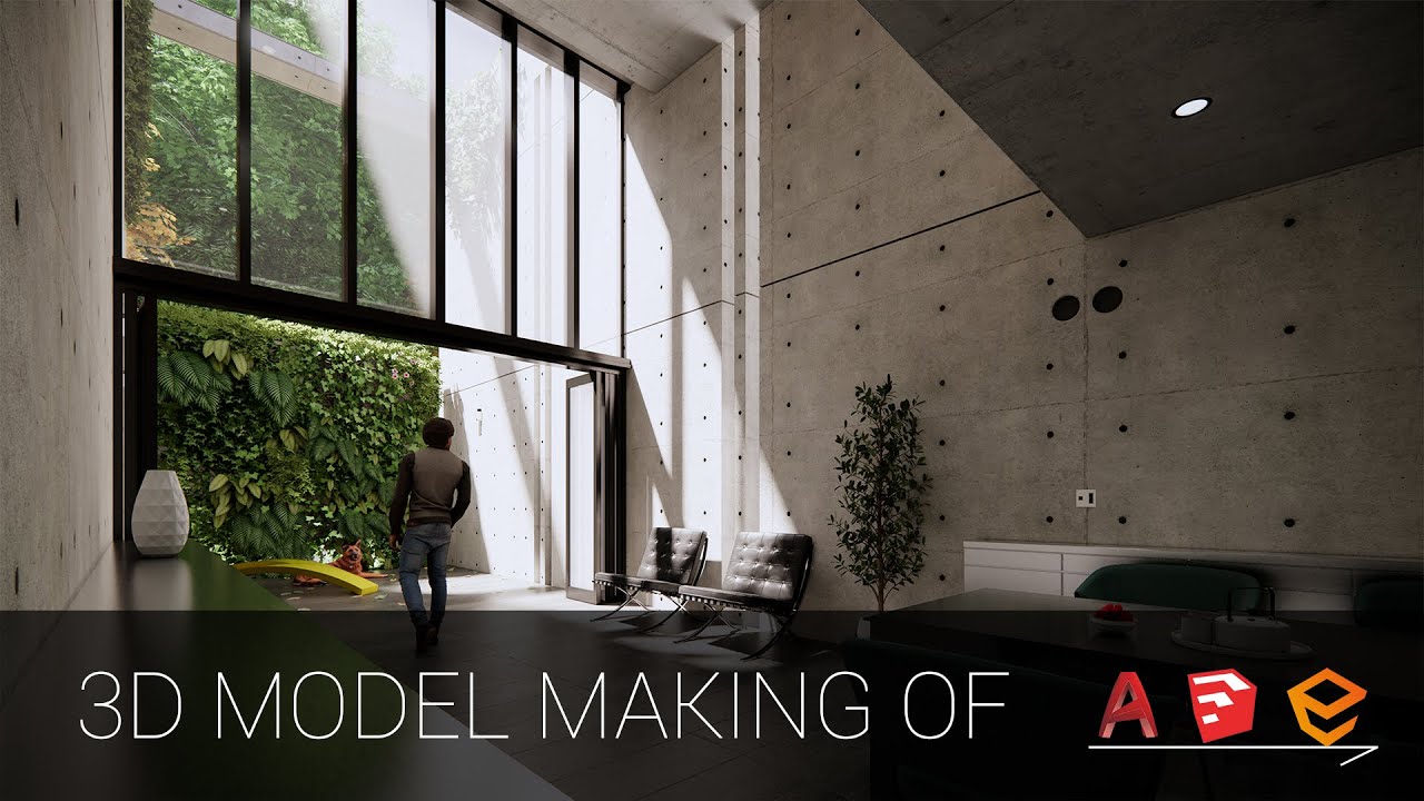 Utsubo Park House - Making of the 3d model in Sketchup/Enscape