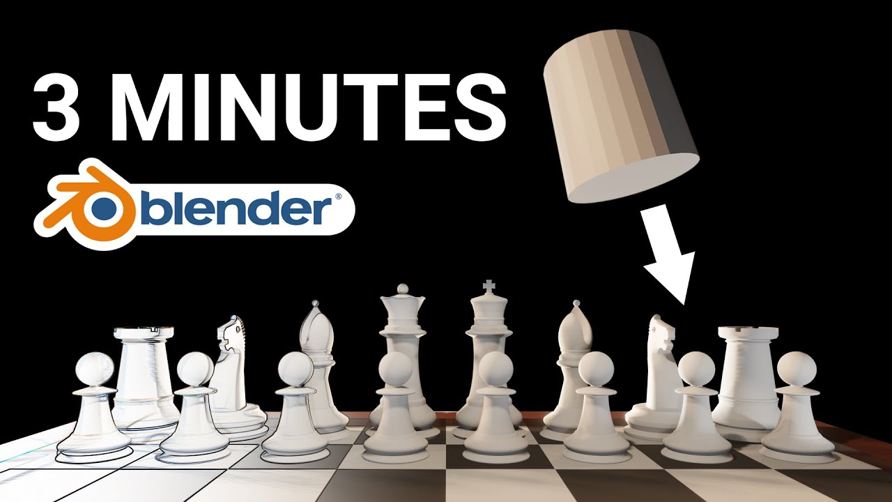 Make a Chess Set in 3 Minutes (Blender Tutorial)