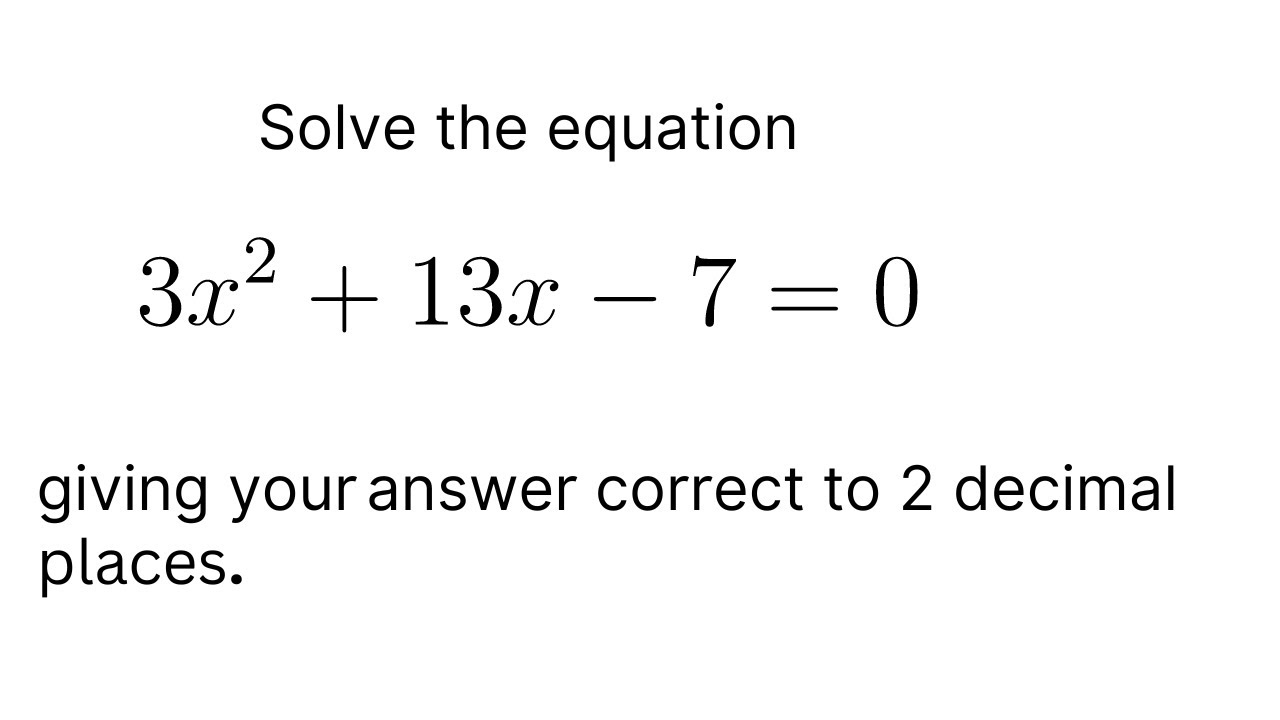 Solving quadratic equation by quadratic formula ECZ maths paper 2 2023 internal