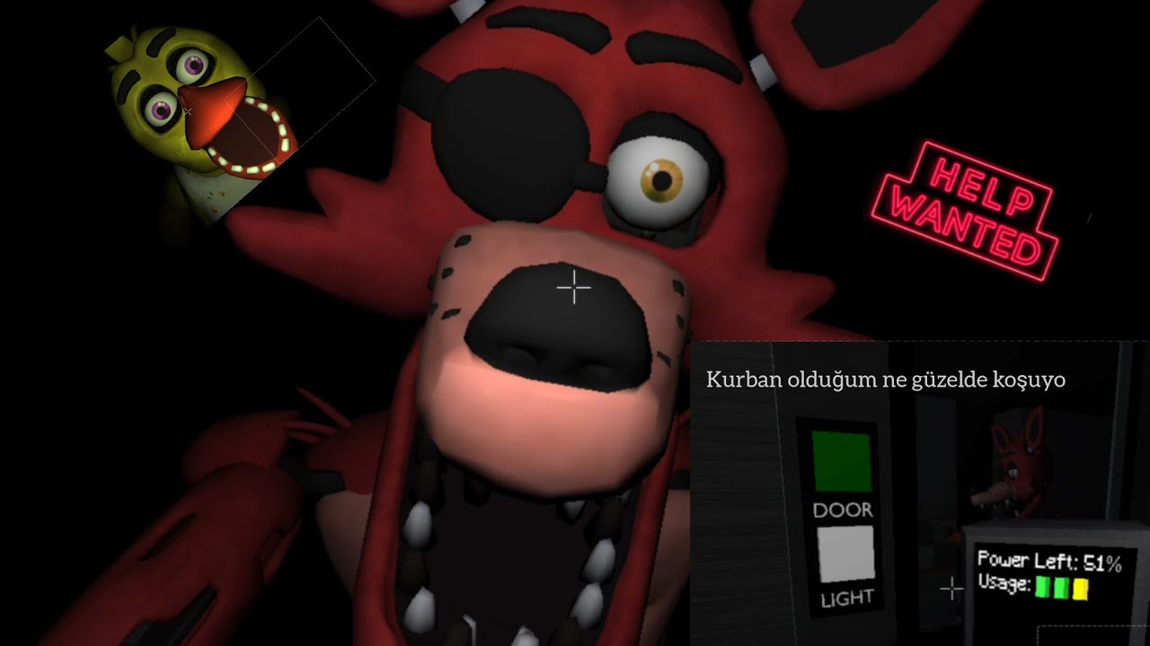 Five Night at Freddy's Help Wanded Foxy kapıya dayandı benden ekmek istedi 100% gerçek 
