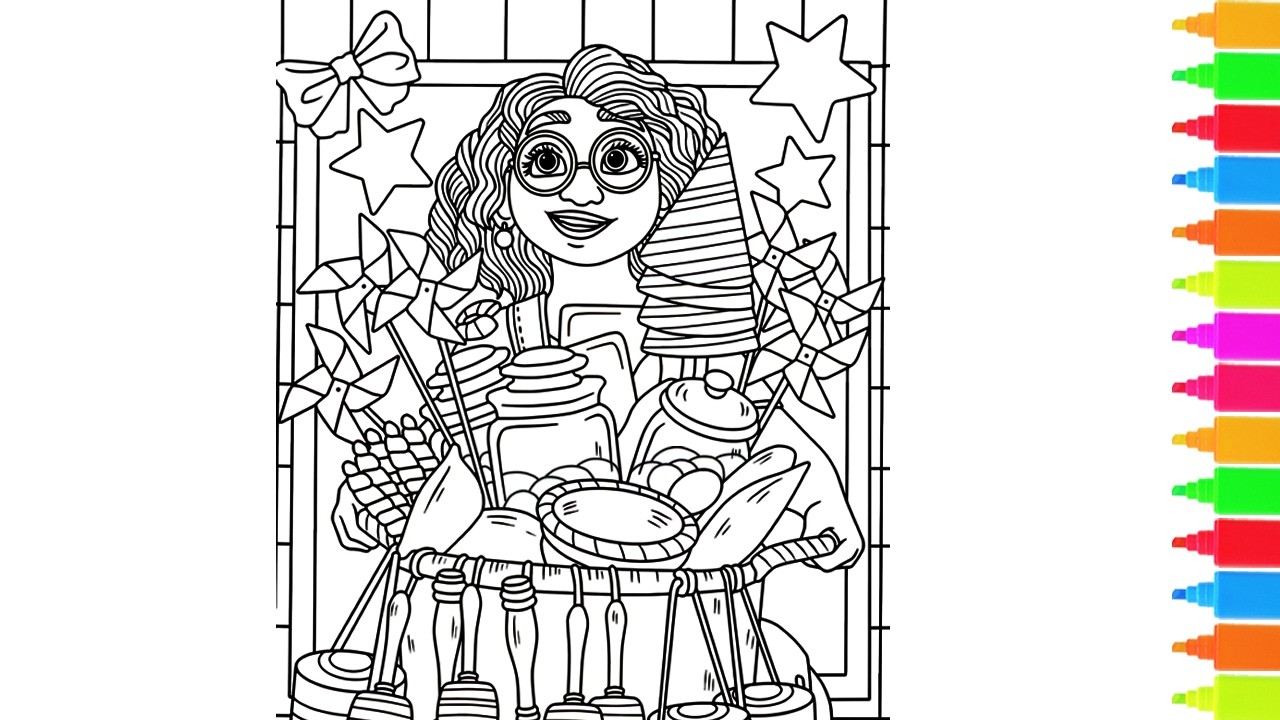 Coloring Mirabel, Luisa, Dolores | Disney Encanto