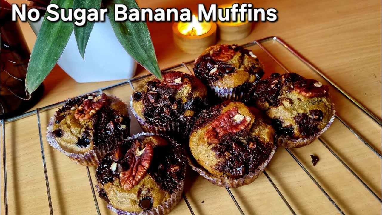 No Sugar Banana Muffins | Naturally Sweet 🧁