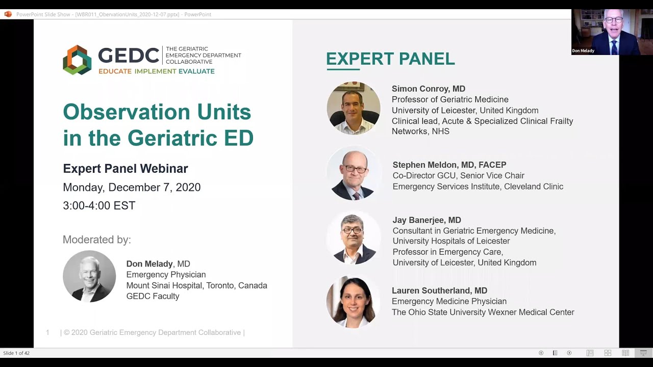 Implementing an Observation Unit Model in the Geriatric ED