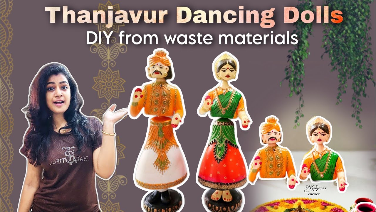 DIY Indian Traditional Thanjavur Dancing dolls | Kondapalli bommalu | Plastic bottle craft ideas