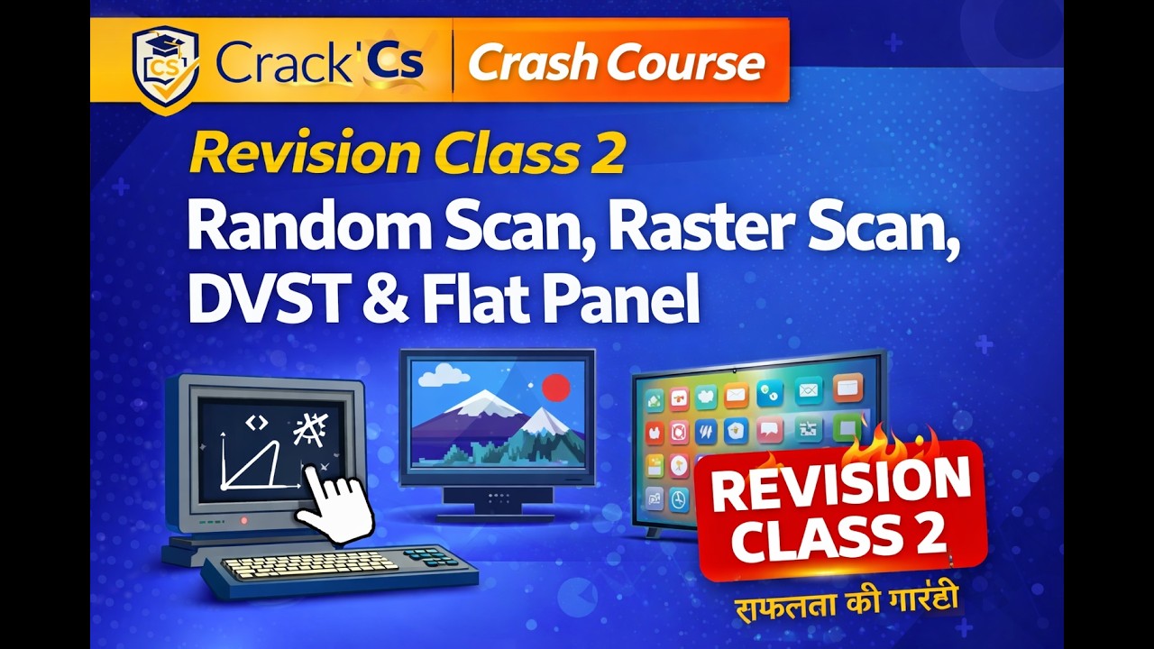 Class 2 Computer Graphics Revision | Raster Scan vs Random Scan | DVST & Flat Panel | LT Grade CS