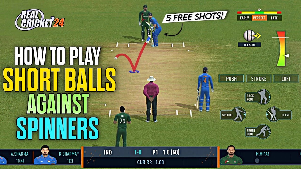 How to play Short balls against Spinners in Real Cricket 24 | Real Cricket 24 Batting tips