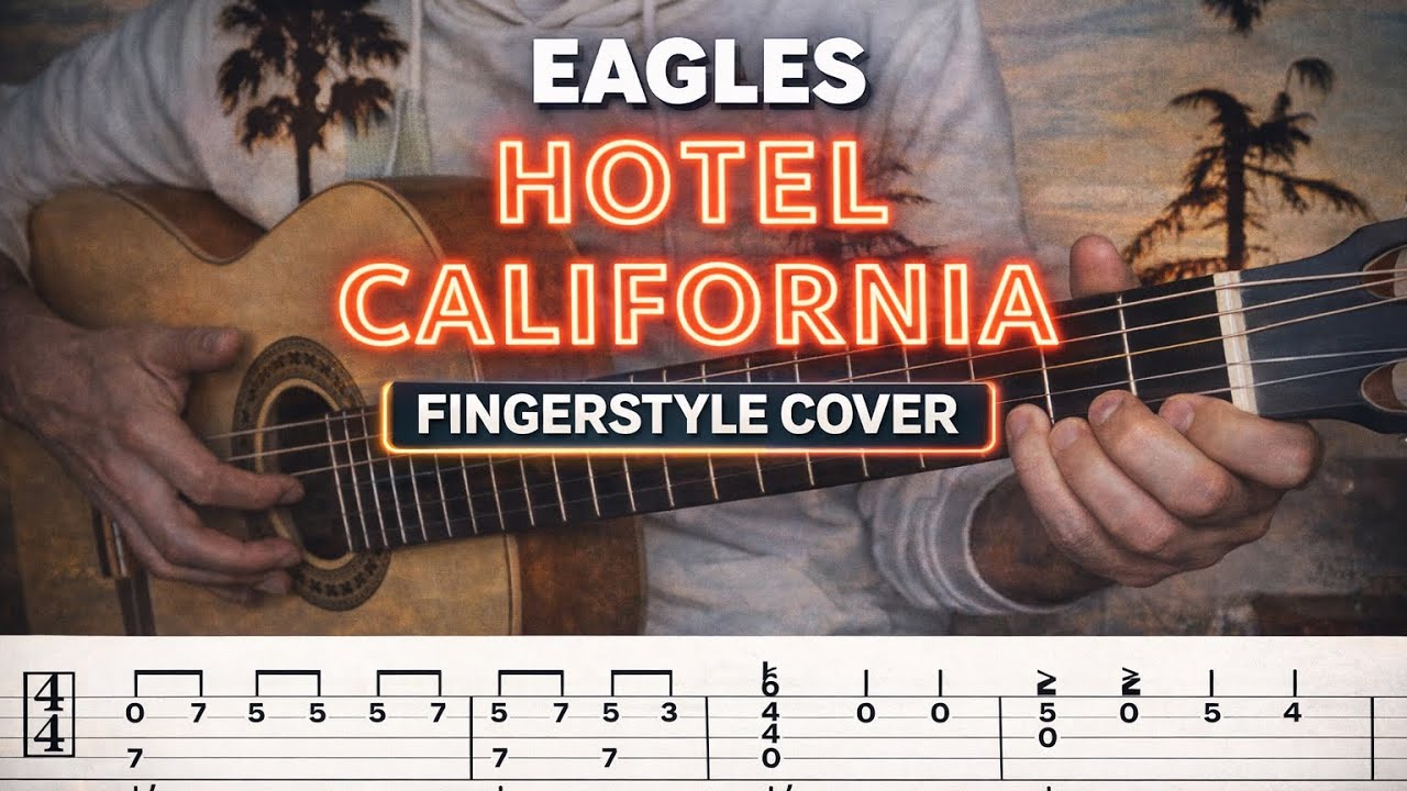 hotel California fingerstyle gitar cover  & free tab / note pdf