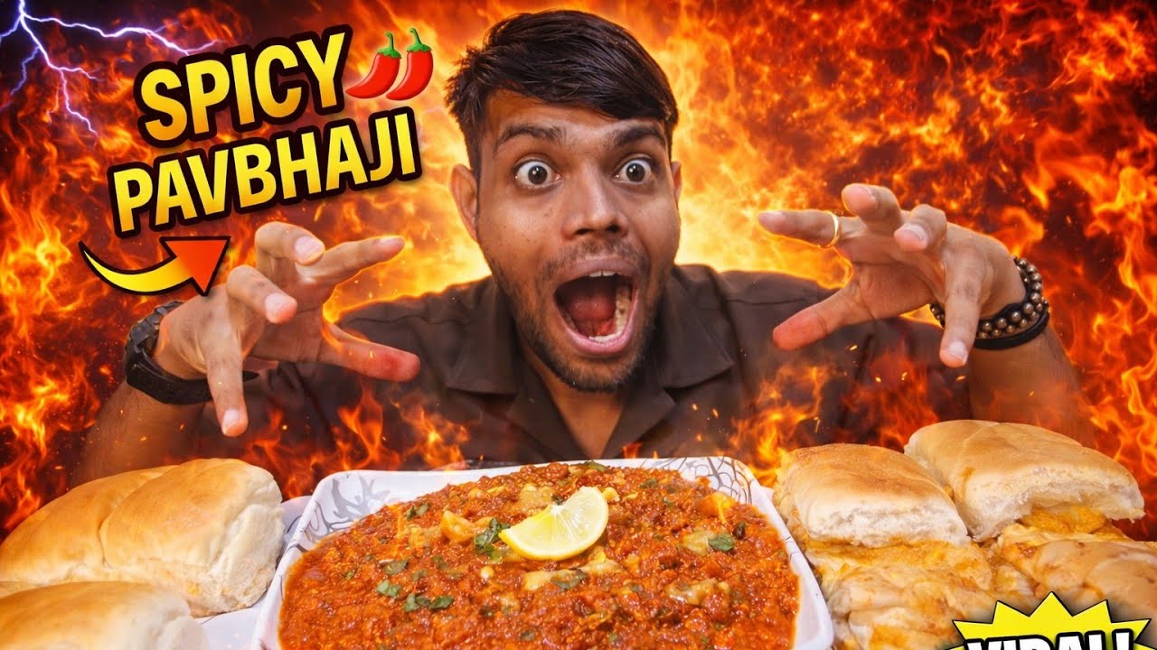 ASMR Eating Spicy Pav Bhaji 🔥🥵 | Indian Street Food Mukbang | BigBites