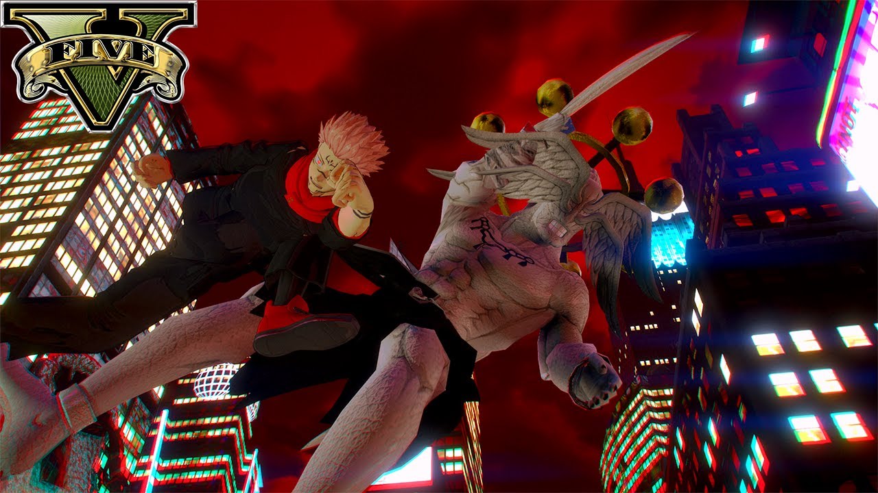GTA 5 - Sukuna vs Mahoraga in Shibuya | Jujutsu Kaisen