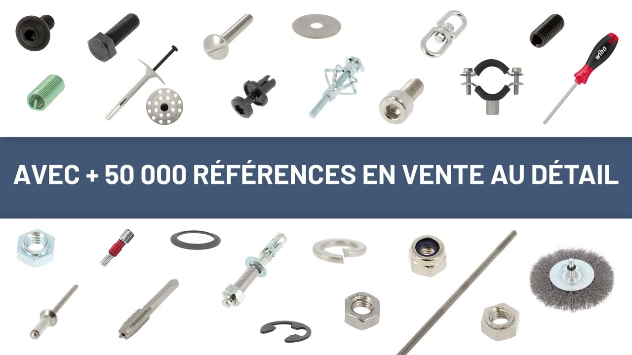 Bricovis, visserie et fixations en vente au détail.