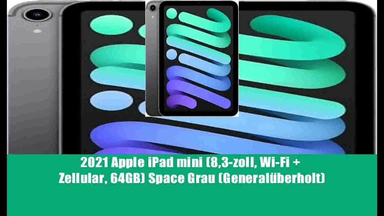 2021 Apple iPad mini (8,3-zoll, Wi-Fi + Zellular, 64GB) Space Grau (General&uuml;berholt)