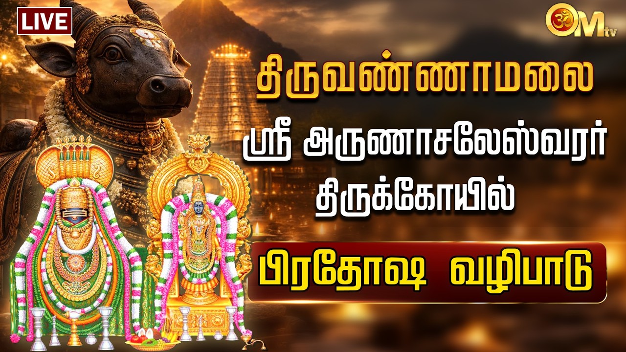 🔴Pradosham live today | திருவண்ணாமலை ஸ்ரீ அருணாசலேஸ்வரர் திருக்கோயில் | Tiruvannamalai | OM TV