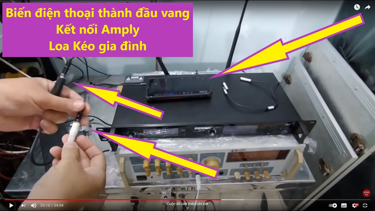 Biến Điện Thoại Thành Đầu Vang - Kết Nối Amply - Loa Kéo Gia Đình