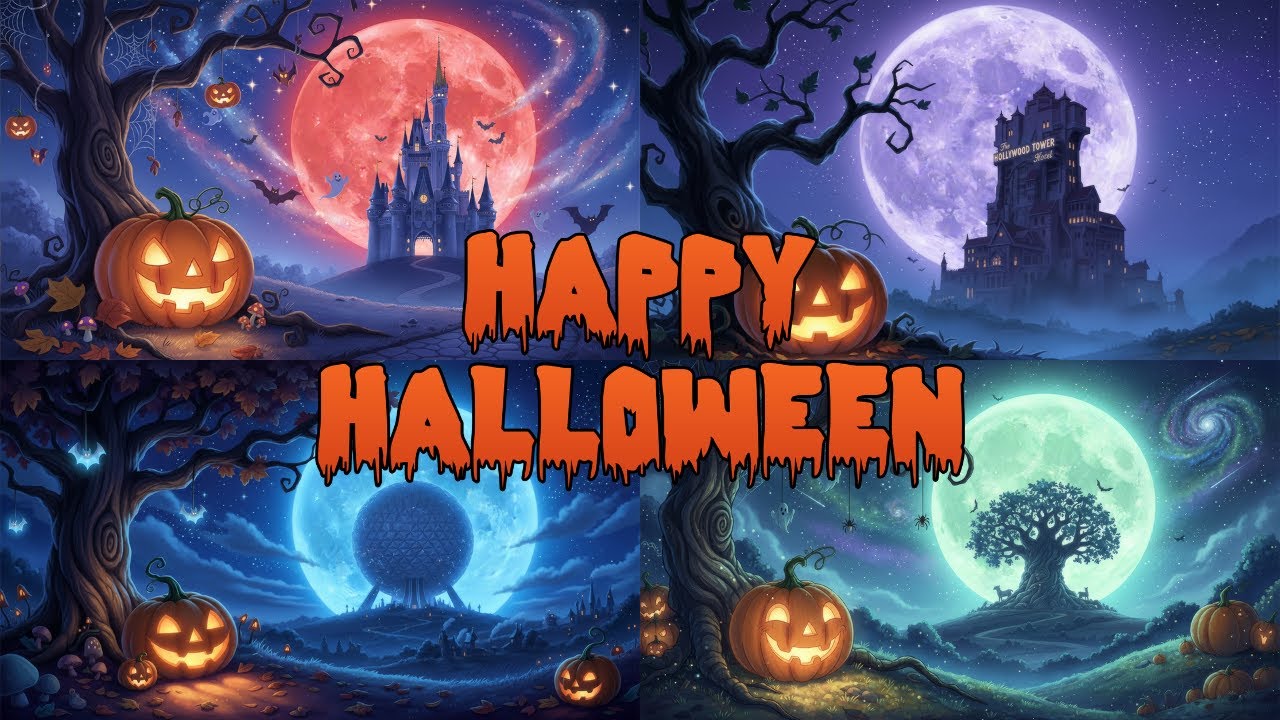 Disney Halloween Night 🎃 | 4 Parks Ambience 12 HR Loop | Sleep &bull; Relax &bull; Study