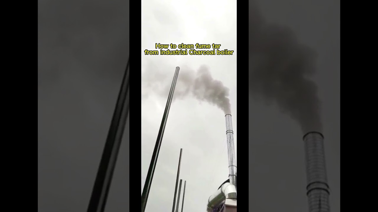 Electrostatic smoke filter for clean fume tar from industrial Charcoal boiler