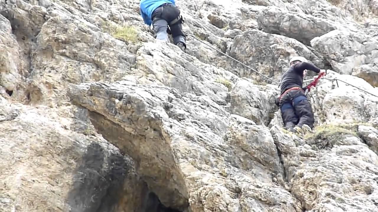 Mark and Dave climbing in the Dolomites