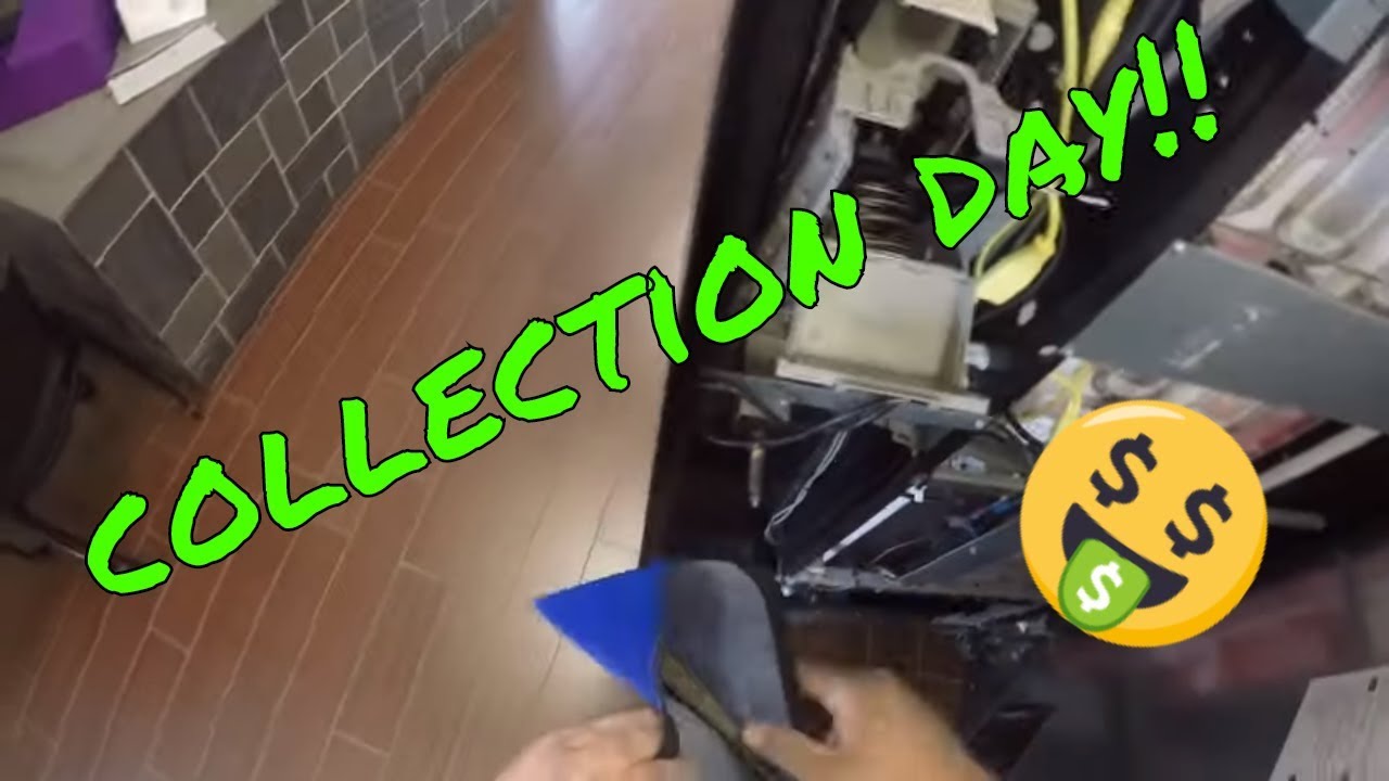 collecting cash from 2 vending machines