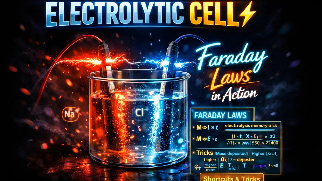 Electrolytic cell and it's applications faraday laws with tricks and tips 👌👌💫💫💫💫