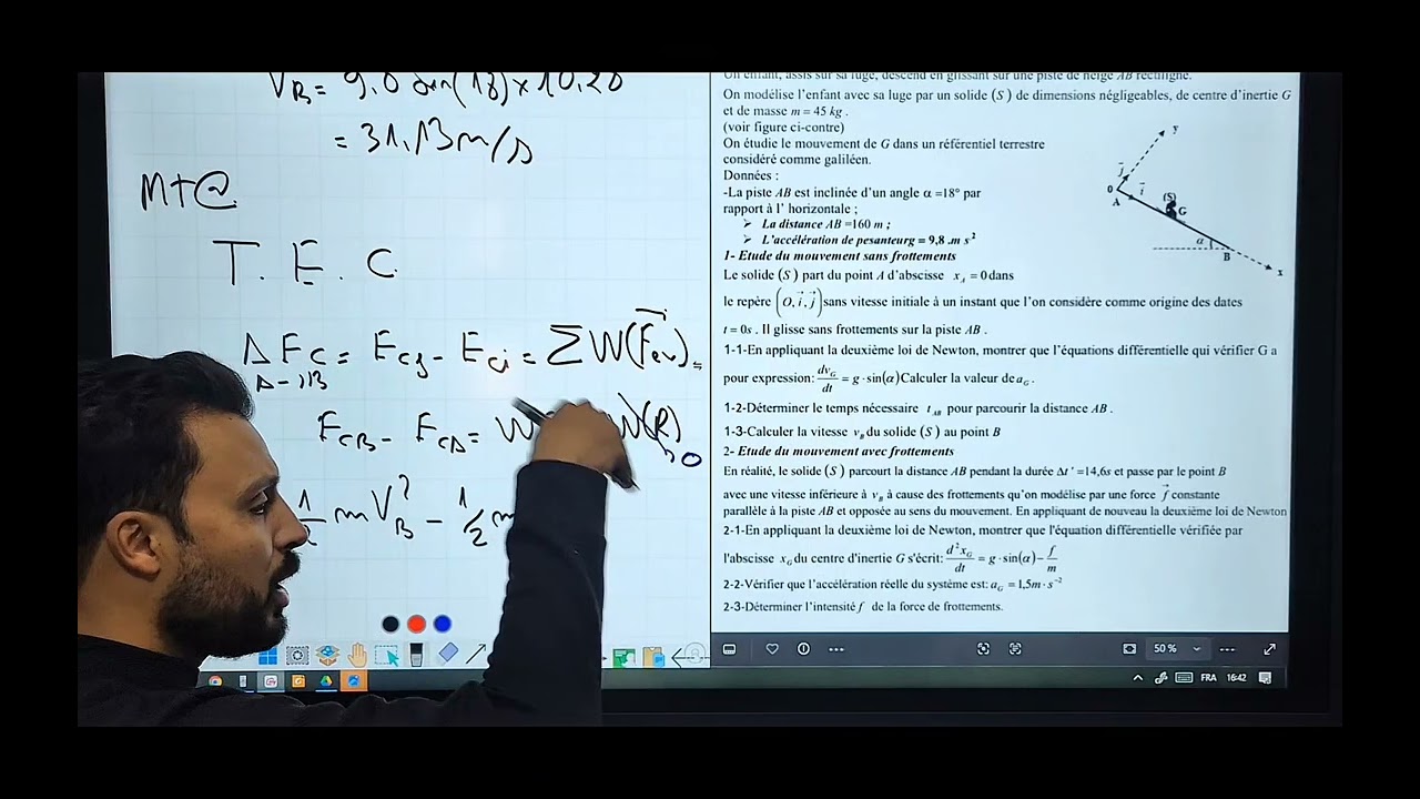 Solution exercice 2 les lois de Newton 