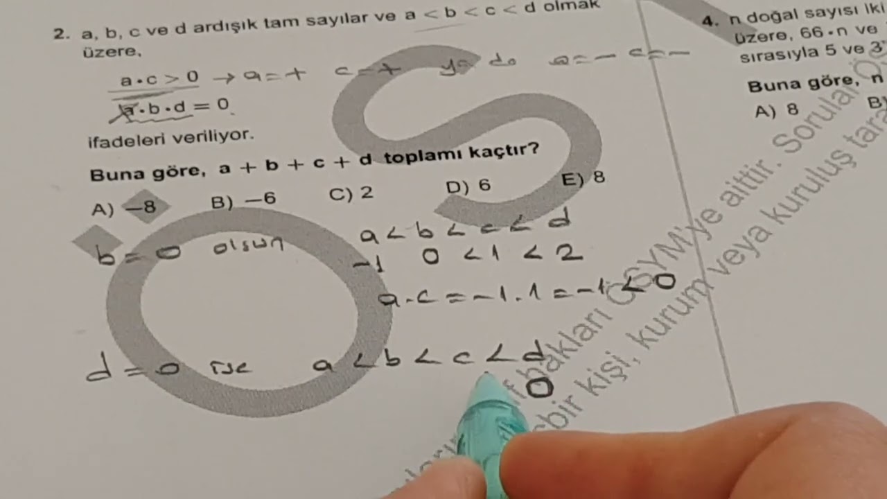 2022 AYT Matematik Soruları 1-2-3-4 Çözümleri