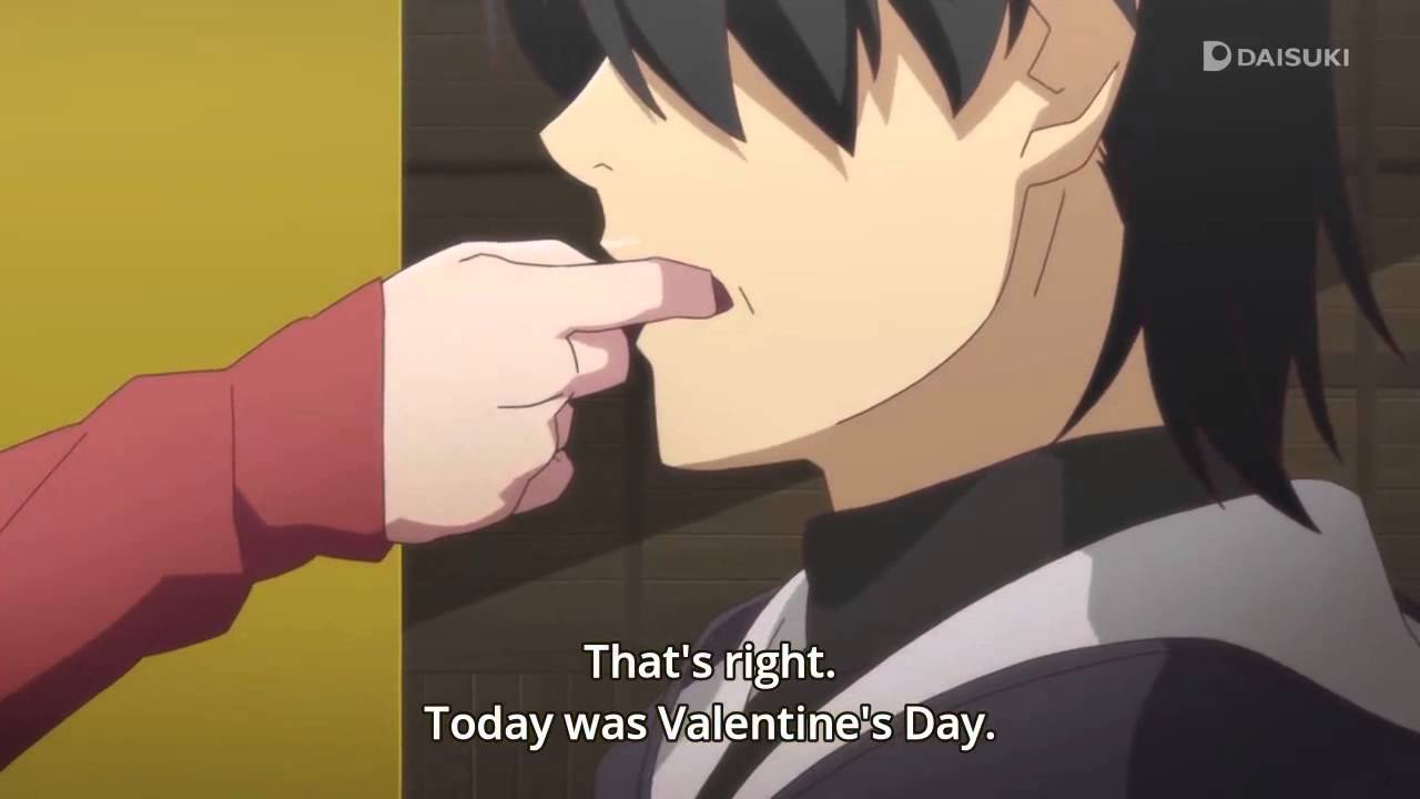 Tsukimonogatari Scene - Senjougahara Giving Chocolate To KoyoKoyo[Eng Sub]