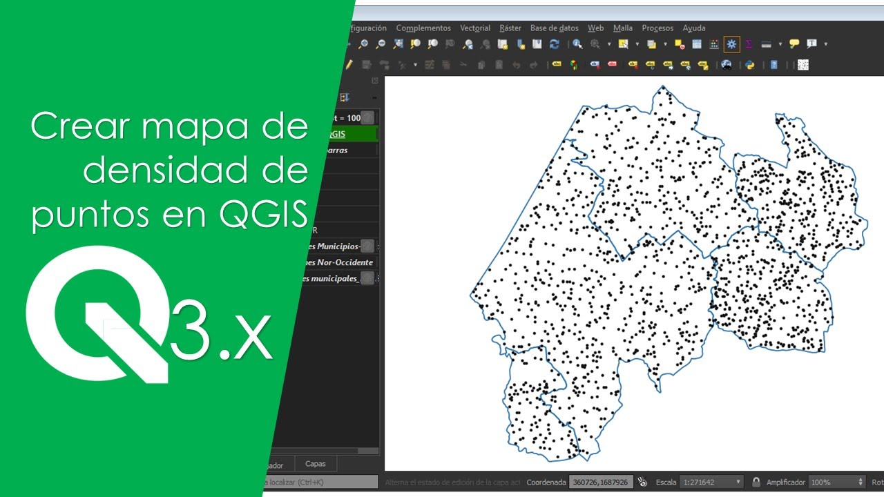 Crear mapa de densidad de puntos en QGIS 3