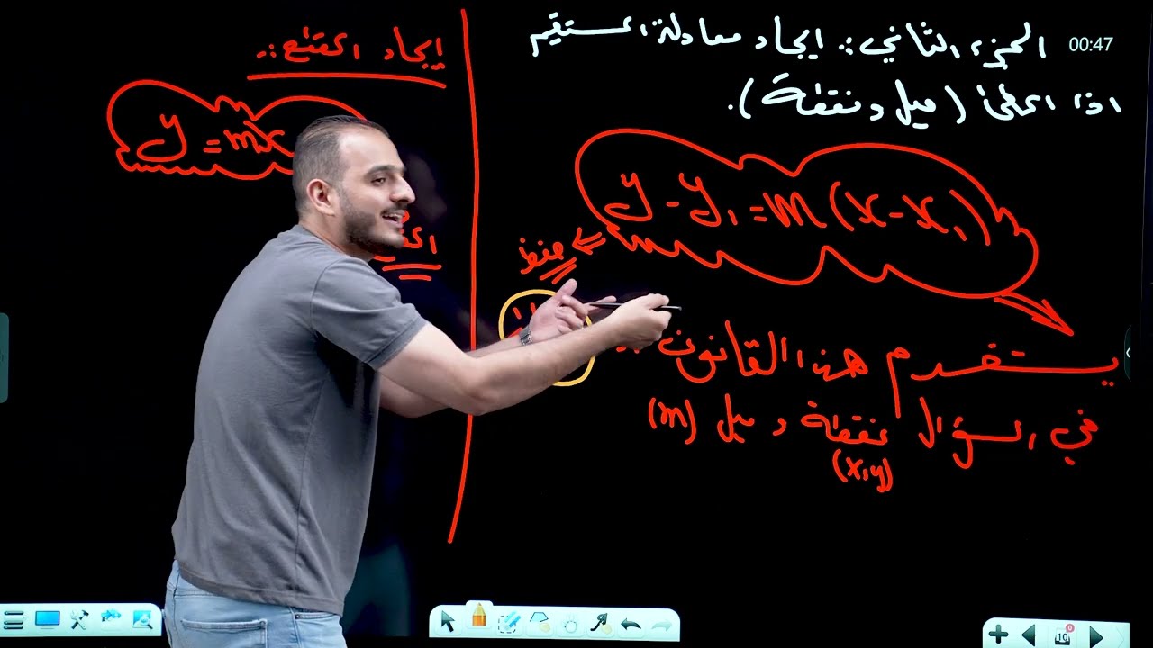 الثالث متوسط/ الفصل الرابع/ محاضرة 11/ معادلة المستقيم الجزء الثاني