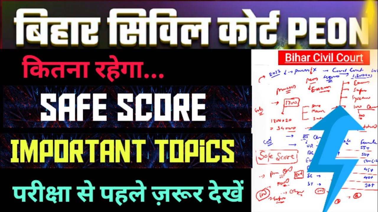 Bihar Civil Court Peon Exam 2026 📢 Safe score कितना रहेगा❓ Important Topics‼️ Complete Syllabus ☑️ 