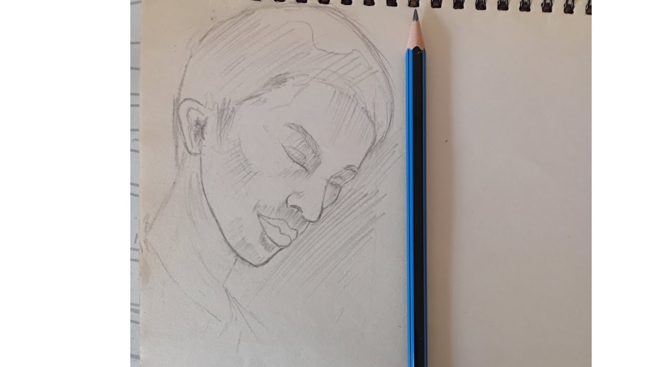 Calm and artistic pencil face sketch / طراحی چهره با مداد اسکچ ارام و هنری 