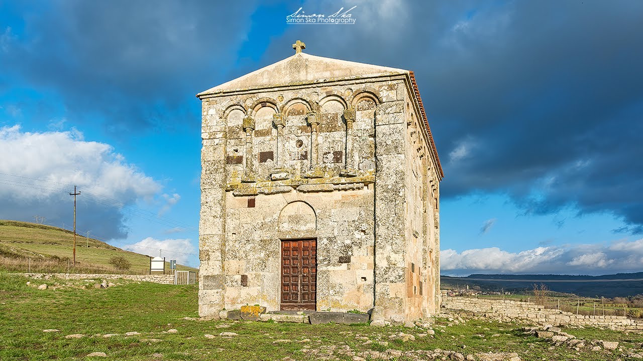 Chiesa San Nicola di Trullas o Truddas (Semestene - Sardegna) aerial-drone