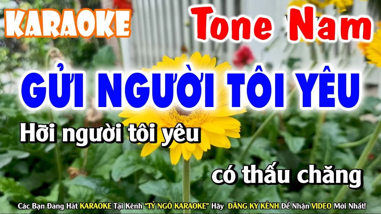 Karaoke Gửi Người Tôi Yêu Tone Nam | Nhạc Du Dương Hay Tuyệt Vời | Tỷ Ngô