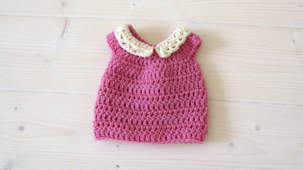 How to crochet an animal / doll dress with collar - Wooly Wonders Crochet Animals