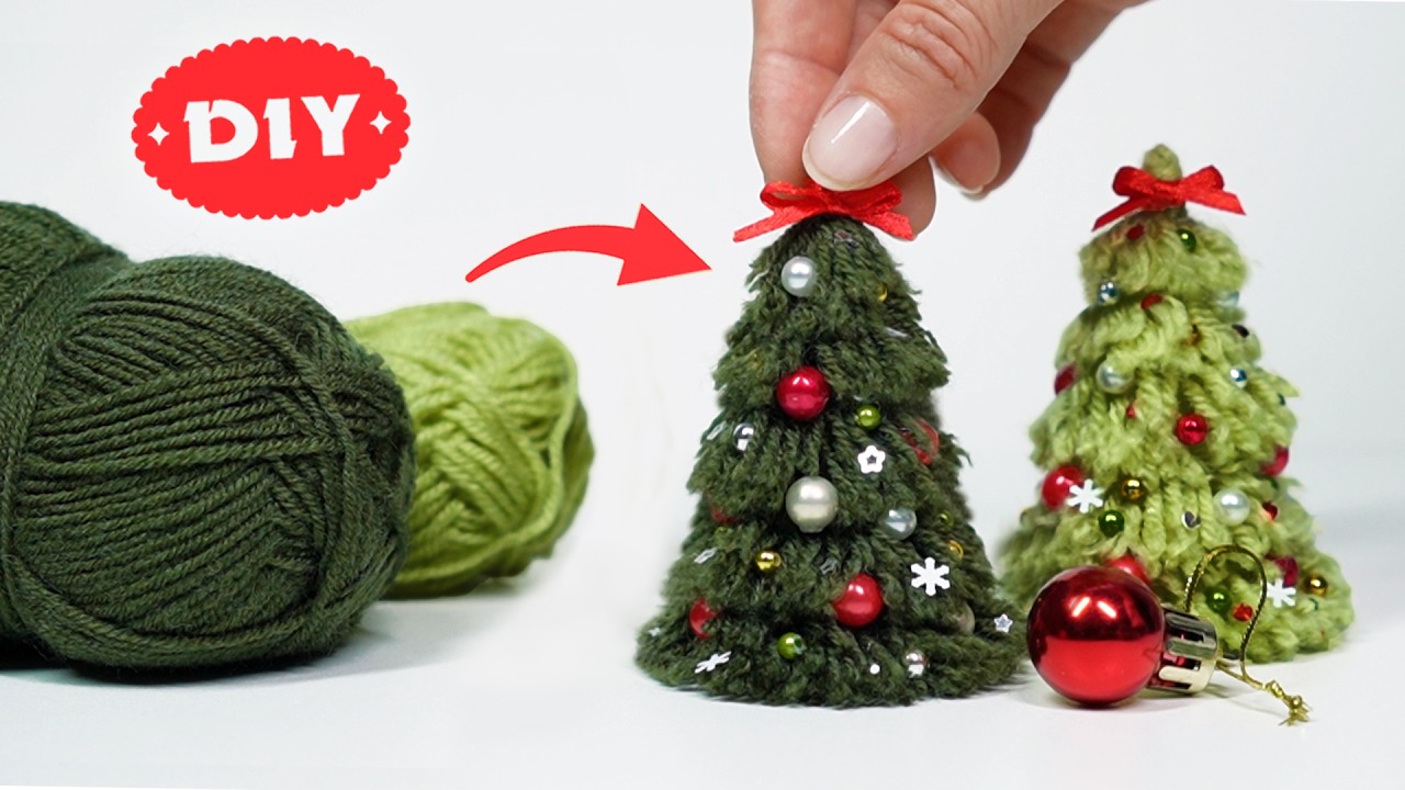 🎄 Diy Christmas Tree out of Yarn 🧶How To Make A Miniature Christmas Tree 🎄