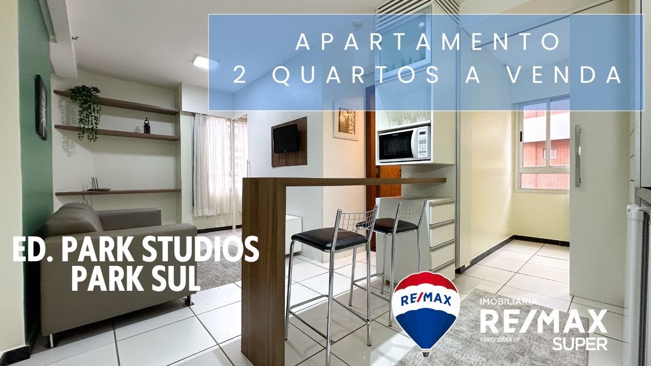Apartamento 2 Quartos Mobiliado à Venda no Ed. Park Studios - Park Sul – Brasília - Remax DF