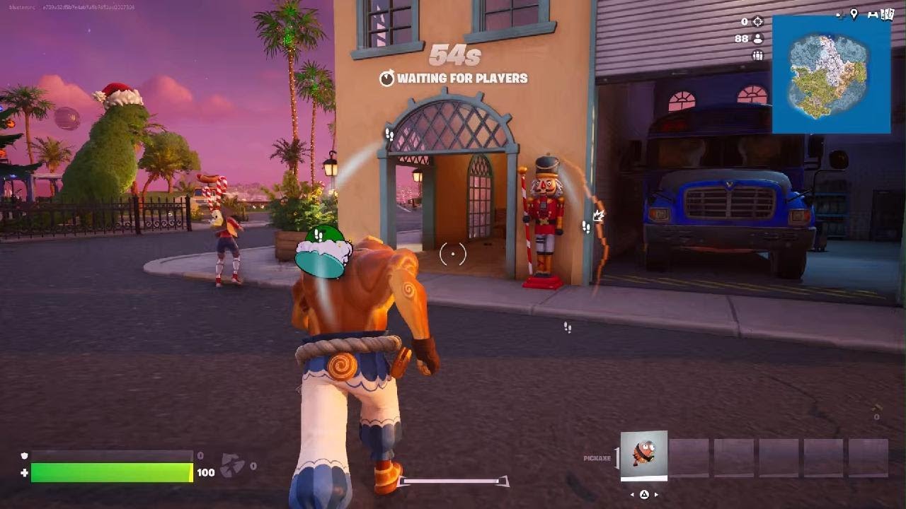 Playing fortnite.