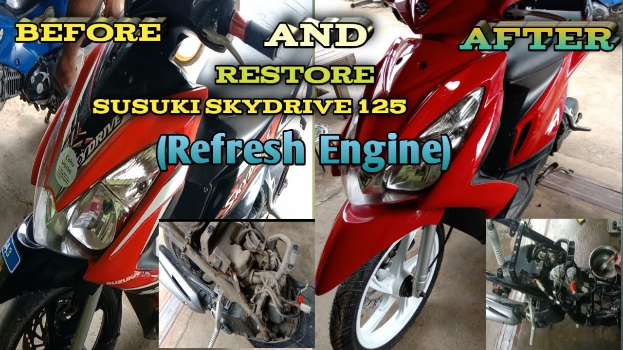 Restore susuki skydrive 125 (Refresh Engine, new color flerings and CVT cleaning).