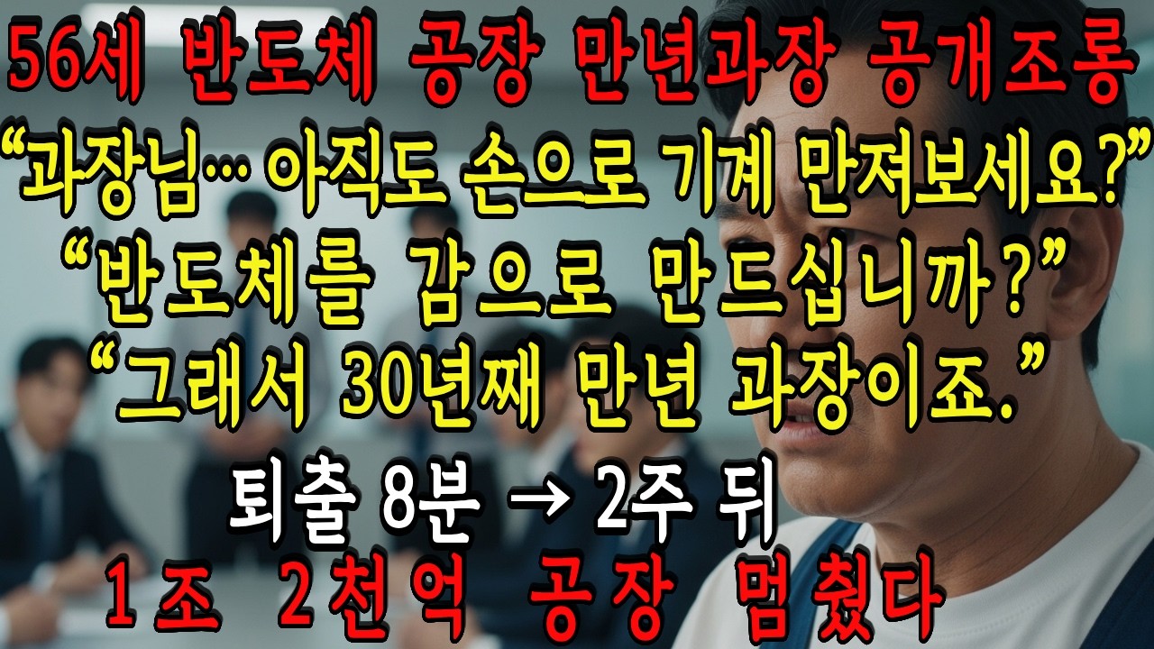 손으로 기계 만진다고?” 조롱받은 과장… 2주 뒤 1조2천억 사고#실화감동사연#직장인스토리#반도체이야기#인생역전스토리#시니어공감